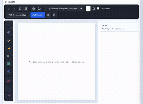Exporting a design as PNG or SVG in Palette